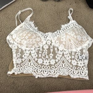 White lace bralet